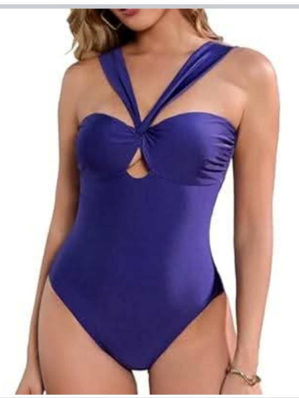 Purple One-Piece Swimsuit with Twist Front XXL